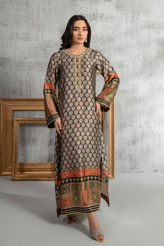 Black Printed Kaftan