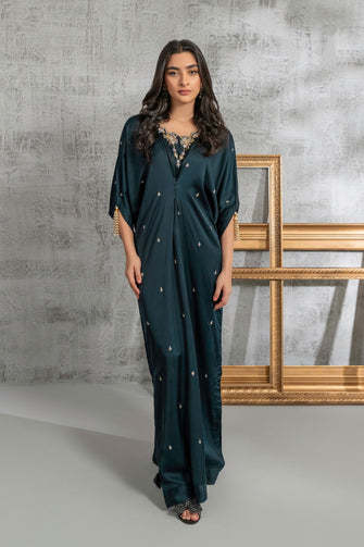 Teal Solid Kaftan